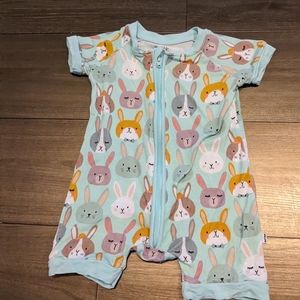 Little Sleepies 3-6 month Rad Rabbits shorty romper